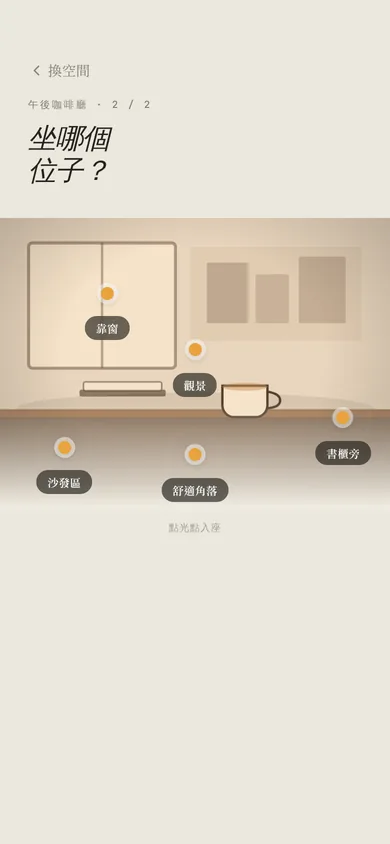 倒數的專注空間,選午後咖啡廳的座位